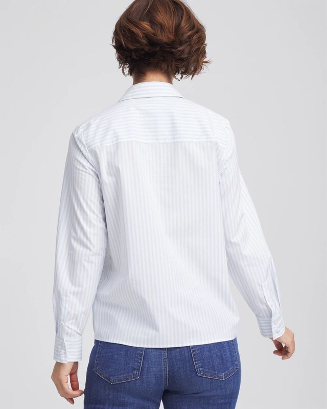 Floral Stripe Poplin Collared Shirt - image 3